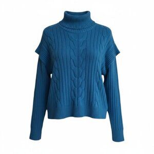 Blue Cable Knit Sweater Time and Tru